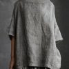 Casual Cotton Solid Shirts & Tops Linen