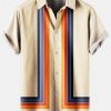 New Summer Casual Printed Shirt Men's Shirt Striped Print